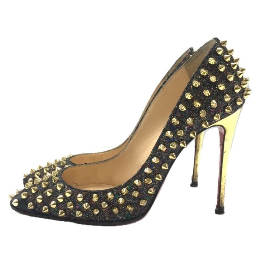 Christian Louboutin Multicolor Lurex Fabric Pigalle Follies Spikes Pumps